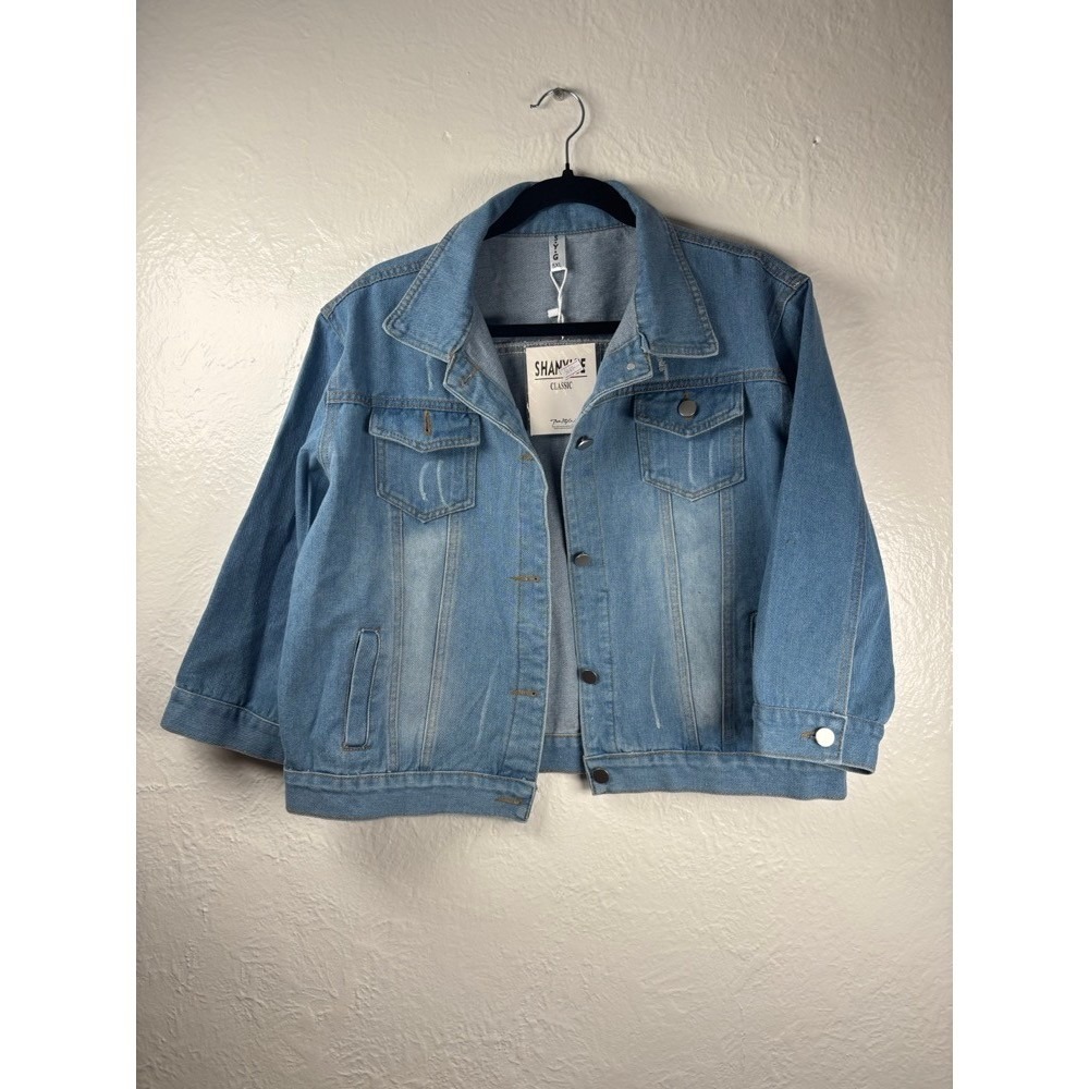 NWT SYG Club 5XL Blue Denim Jacket Trucker Style Classic‎ Fit Women Utility